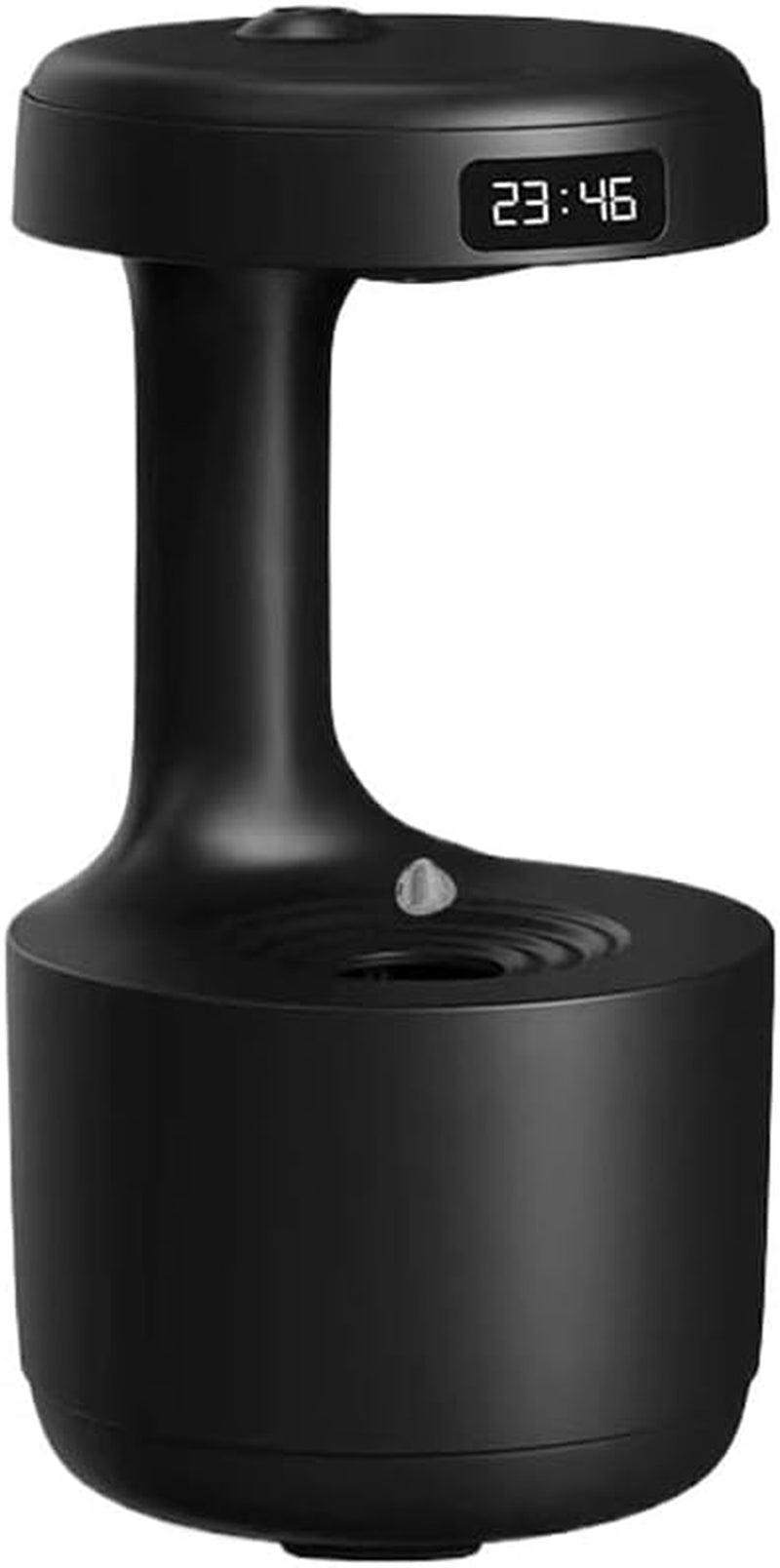 Antigravity Humidifier,Rain Humidifier Bedroom anti Gravity Humidifiers with Clock Water Drop Backflow Aroma Diffuser Large Capacity Office Bedroom Mute Heavy Fog Household Sprayer(Black)