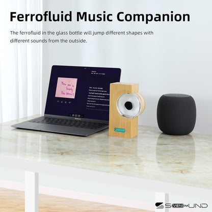 Dancing Ferrofluid with Music Rhythm, Ferrofluid Speaker Music Mate, Symbiote in a Bottle, Ferrofluid Display Lamp, Desktop Decor, Teenager Gifts (Not a Speaker) (Does Not Make Sound)