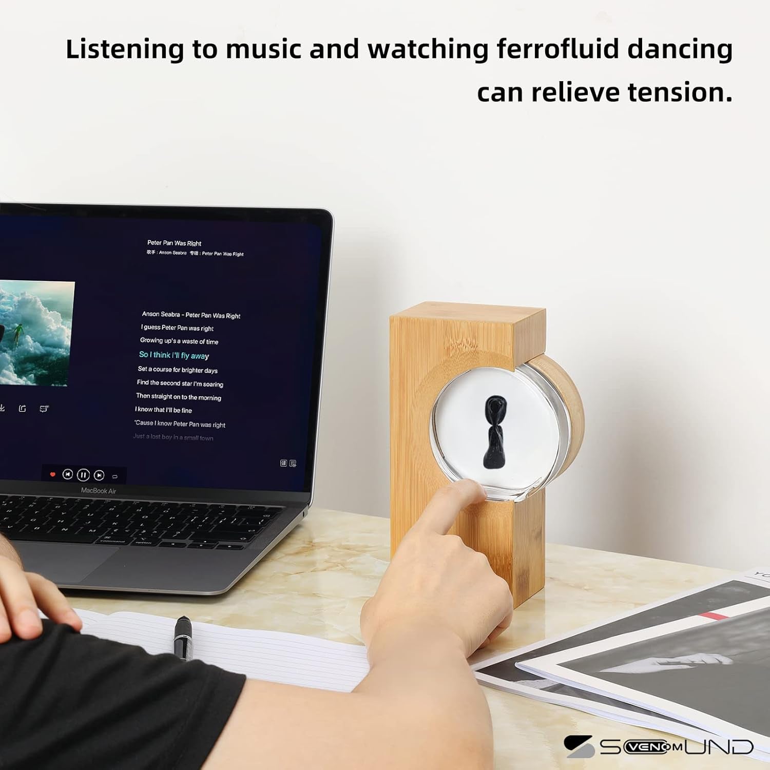 Dancing Ferrofluid with Music Rhythm, Ferrofluid Speaker Music Mate, Symbiote in a Bottle, Ferrofluid Display Lamp, Desktop Decor, Teenager Gifts (Not a Speaker) (Does Not Make Sound)